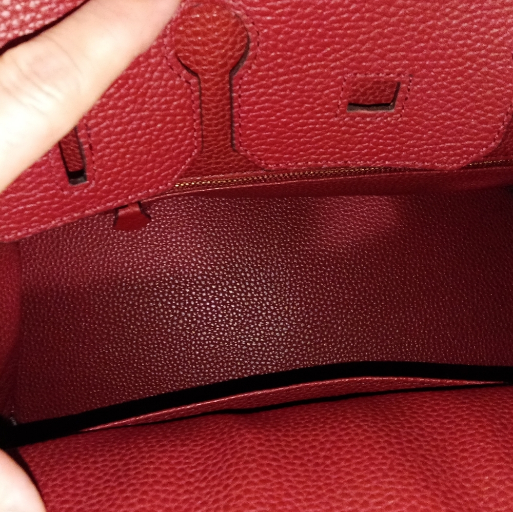 "Birkin" Style Leather Handbag - Picture 3 of 3